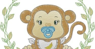Baby Monkey Embroidery Designs