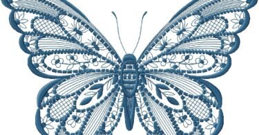 Butterfly machine embroidery design