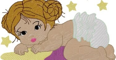 Cute Baby Girl machine embroidery design