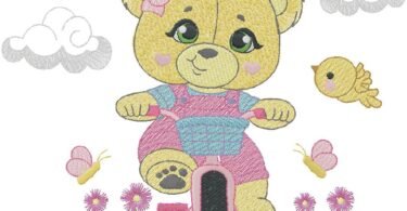 Cute Teddy embroidery design