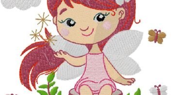 Fairy machine embroidery design