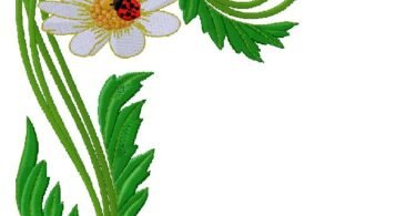 Floral machine embroidery design
