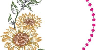 Floral machine embroidery design