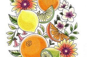 Fruit Wreath Machine Embroidery Design