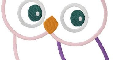Girl Owl embroidery design