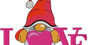 Love Gnome Embroidery Designs
