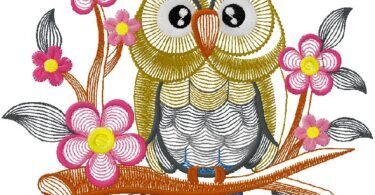 Owl embroidery design
