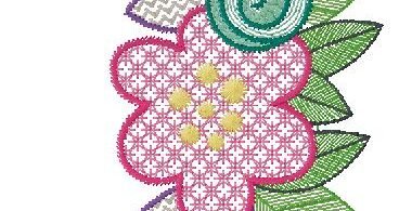 floral machine embroidery design