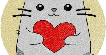 cat machine Embroidery Design