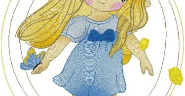 cute Girl - Machine Embroidery Design