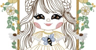 cute Girl - Machine Embroidery Design