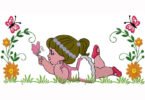 cute Girl machine Embroidery Design