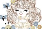 cute Girl machine Embroidery Design