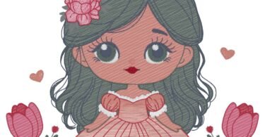 cute Girl machine Embroidery Designs