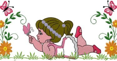 cute Girl - machine embroidery design