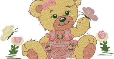 cute Teddy Bear Embroidery Design