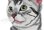cute cat machine Embroidery Design