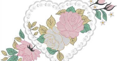 floral Heart machine Embroidery Designs