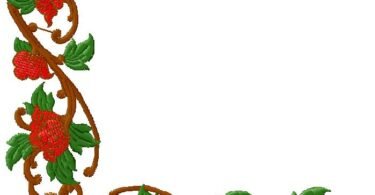 floral corner - machine embroidery design