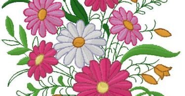 flowers machine embroidery design