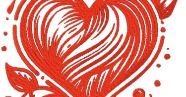 Heart machine Embroidery Design
