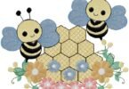 Bee machine Embroidery Design