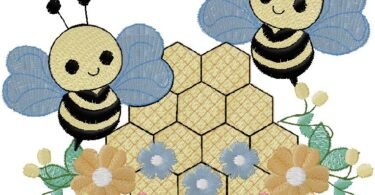Bee machine Embroidery Design