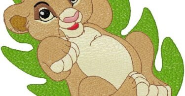Baby lion Embroidery Design