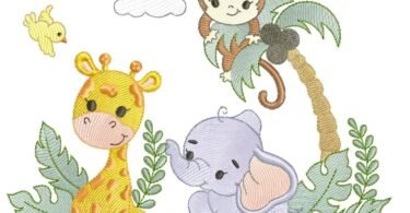 Animals Embroidery Design