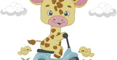 Babay Giraffe Embroidery Design