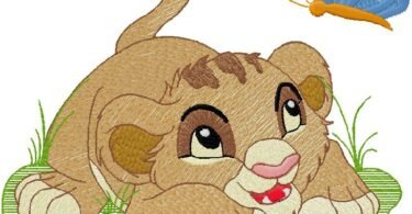 Baby Lion Embroidery Design
