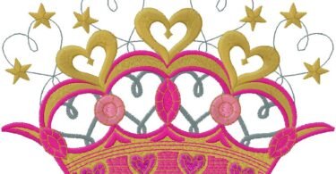 Crown embroidery design