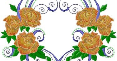 Floral Heart Embroidery Design