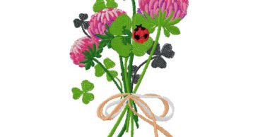 Floral machine embroidery design