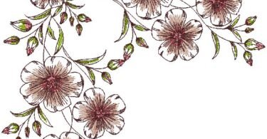 Floral machine embroidery design