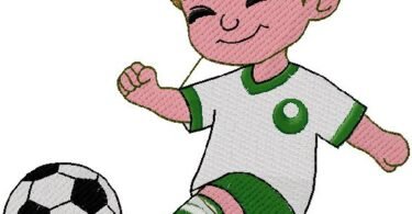 Football player Embroidery Design