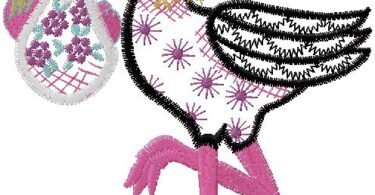Stork Embroidery Design