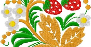 Strawberry ornament free embroidery