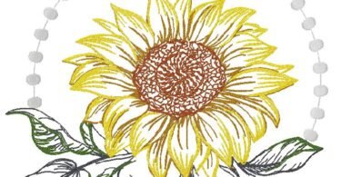 Sun flower free embroidery design