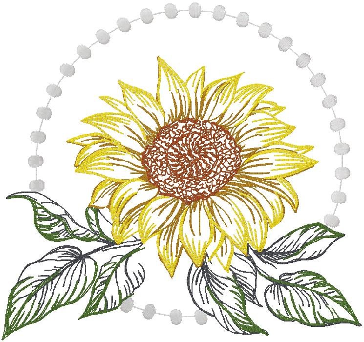 Sun flower free embroidery design