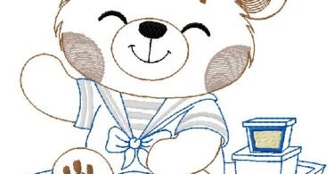 Teddy Bear Embroidery Design