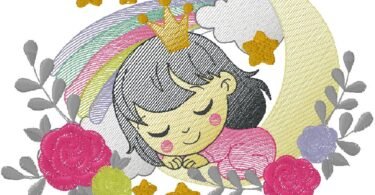 cute Baby girl Embroidery Design