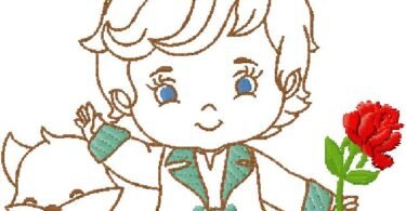 cute Boy King Embroidery Design