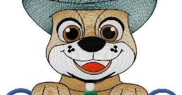 cute Dog machine Embroidery Design