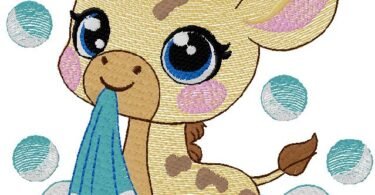 cute Giraffe Embroidery Design