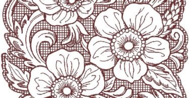 Floral machine embroidery design
