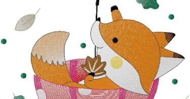 wonderful Fox embroidery design