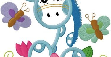 cute Giraffe with flowers design 