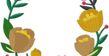 floral circle embroidery design 