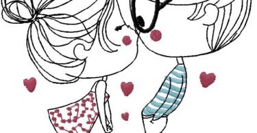 lovely Couple embroidery design 